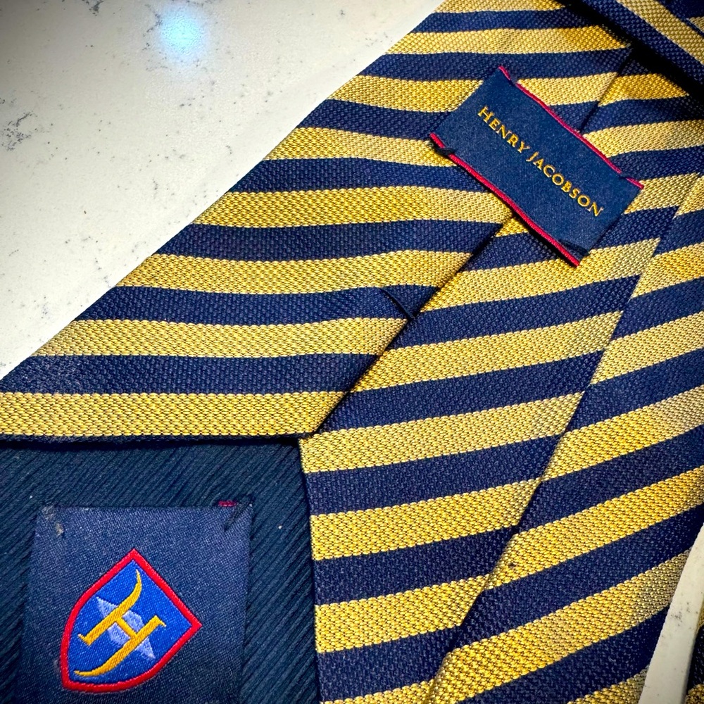 Henry Jacobson Men’s Tie- blue gold